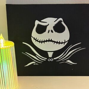 Jack Skellington Black canvas Art